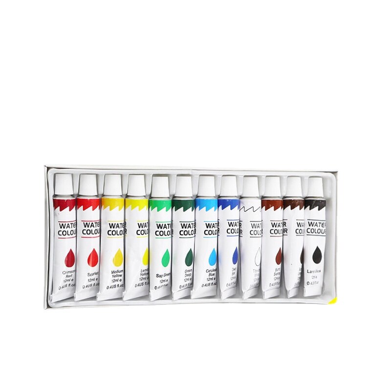 12ml Aluminum Tube Set Acrylic 12 Color Watercolor Gouache Oil Painting Graffiti DIY Art Paint