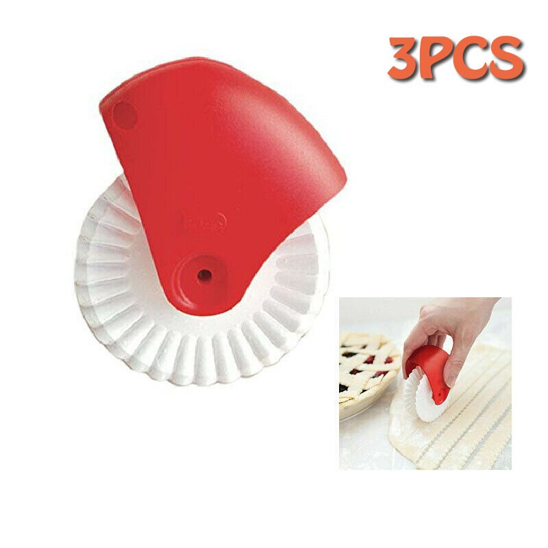 3pc/set Kitchen DIY Pizza Pastry Lattice Cutter Pastry Pie Decor Cutter Wheel Roller For Pizza Pastry Pie Crust Baking Tools: 3PC Wave pattern