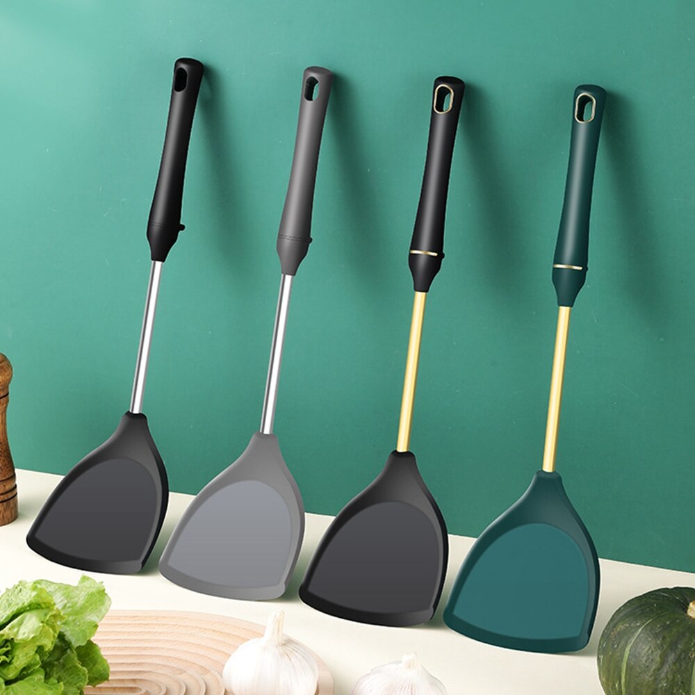 Non-Stick Silicone Cooking Spatula Wok Shovel Frying Spatula Shovel Slotted Spoon Silicone Cooking Kitchen Cooking Tool