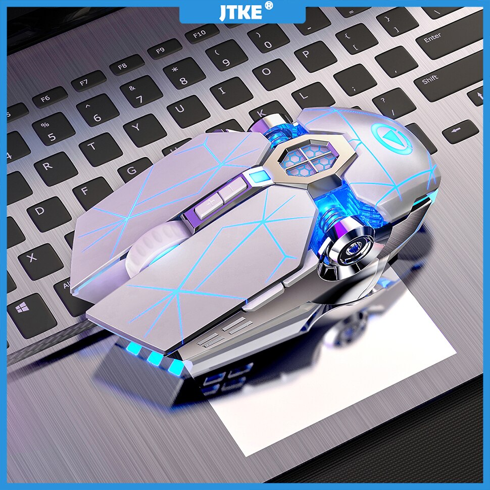 Souris de jeu Sans Fil Rechargeable Souris Silencieuse LED Rétroéclairé 2.4G USB 1600DPI Souris Optique Ergonomique Gamer Bureau Pour PC L