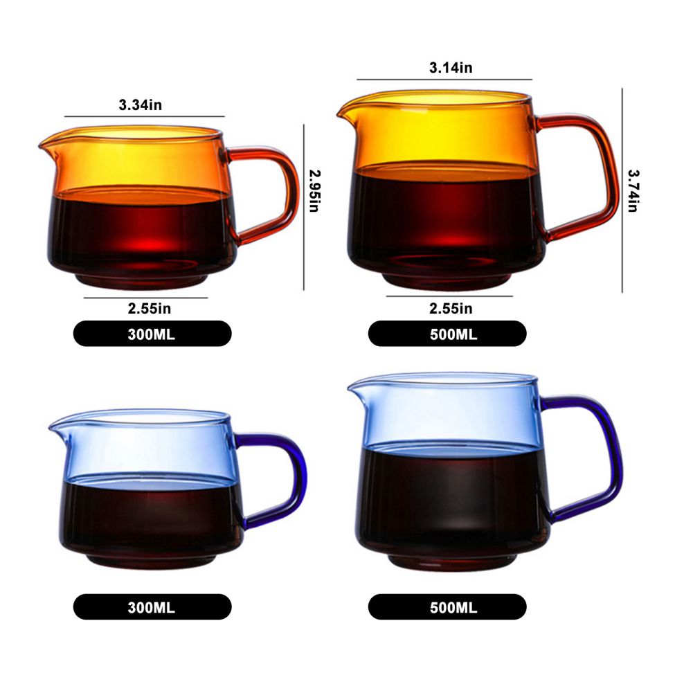 300ML/550ML Glass Coffee Sharing Pot Coffee Server Pour Out Home Brewing Cup Hand Made Coffee Maker Coffee Pot