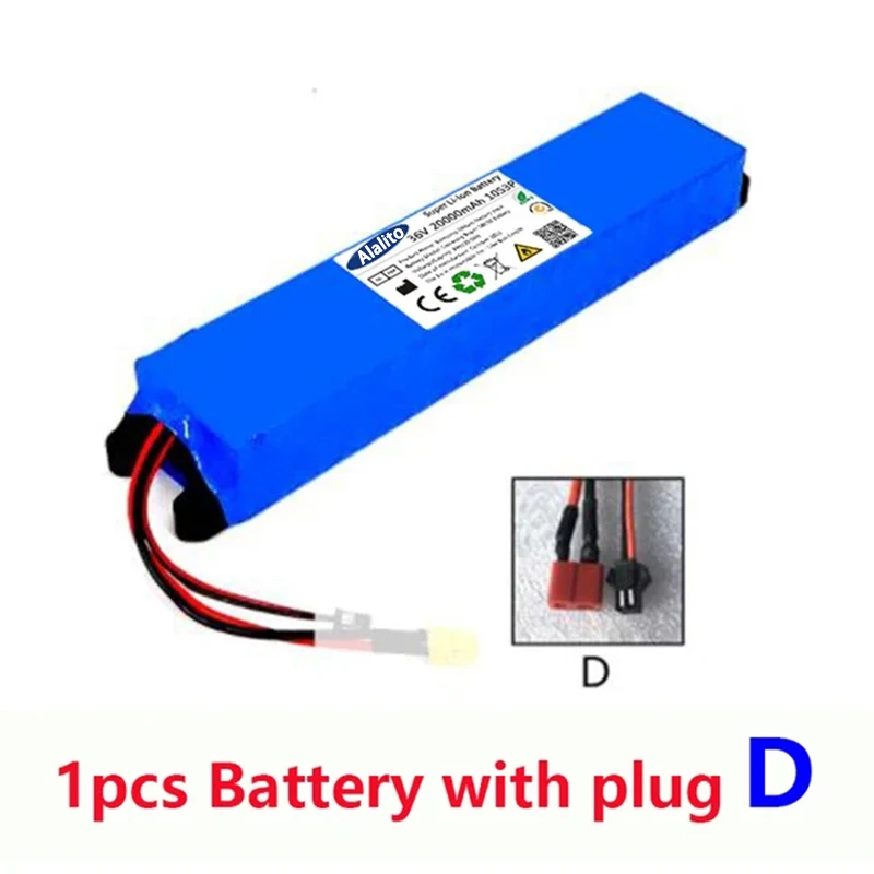 Paquete de batería de litio 2024, 36V, 20Ah, 18650, 10S3P, 20000mah, 500W, mismo puerto, 42V, para batería de energía M365 con BMS: Oro