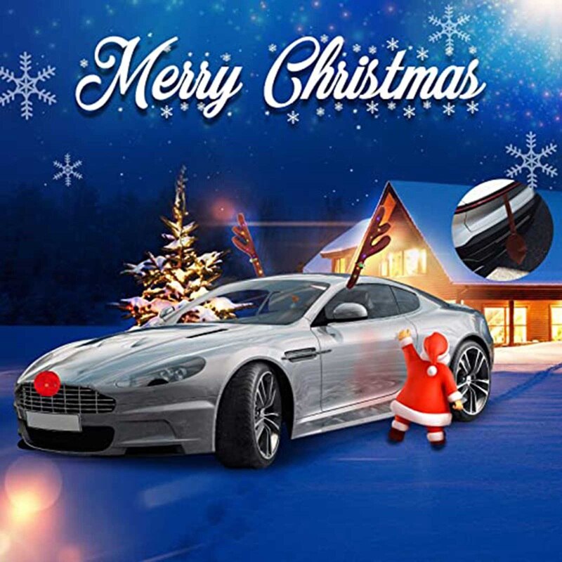 Rentier Dekoration Auto Fahrzeug Nase Horn Kostüm einstellen Rudolph Weihnachten Rentier Geweih verrotten Nase Ornamente Elch Geweih