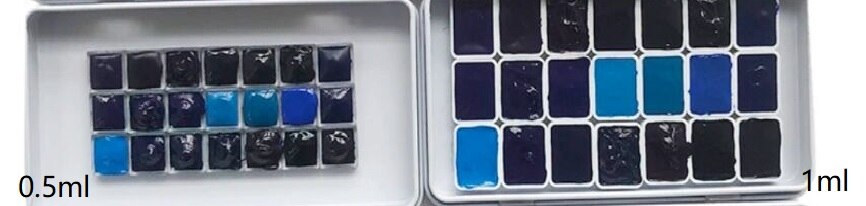 Juego de dispensadores de acuarelas MijELLO, paleta de pinturas artísticas de acuarela, macaron/azul/Verde/púrpura, 0,5 ml, 1ml: biue / 0.5ml