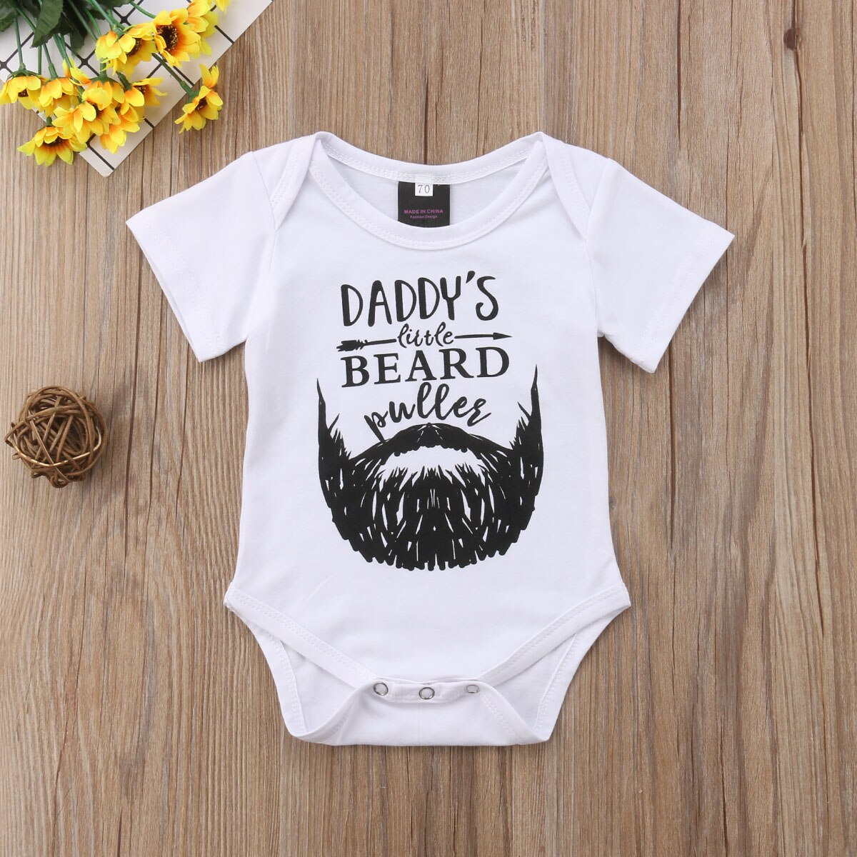 Pasgeboren Baby Jongen Meisje Baard Daddy Letters Grappige Baby Kleding Bodysuit Jumpsuit Zomer Casual Outfits