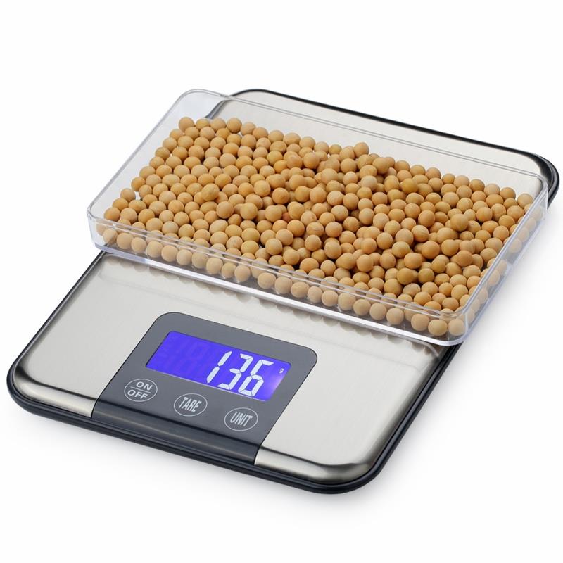 NEWACALOX Digital Kitchen Scale 15kg x 1g Protein Food Die Postal Fish Balance Cuisine LCD Eletronic Weighing Health Scales