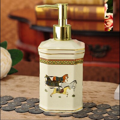 Soap Dispensers Ceramic Emulsion Dispensing Bottle Preser Portable Soap Dispensers Perfume Hand Shower Gel Shampoo Bottle 400ML: Style 11