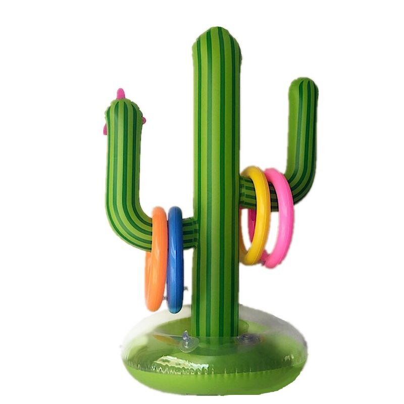 5 stuks opblaasbaar ringwerpspel in de vorm van een cactus, opblaasbaar werpspel, zwembadspeelgoed, luau-feestbenodigdheden, binnen- en buitenspel voor kinderen
