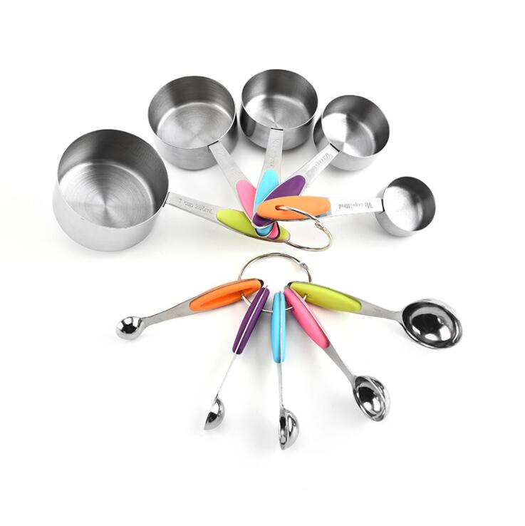 10 Pcs Maatbekers Maatlepels Set Rvs Stapelbaar Voor Bakken Koffie Koken Keuken Meetinstrumenten: 10PCS Spoon cup