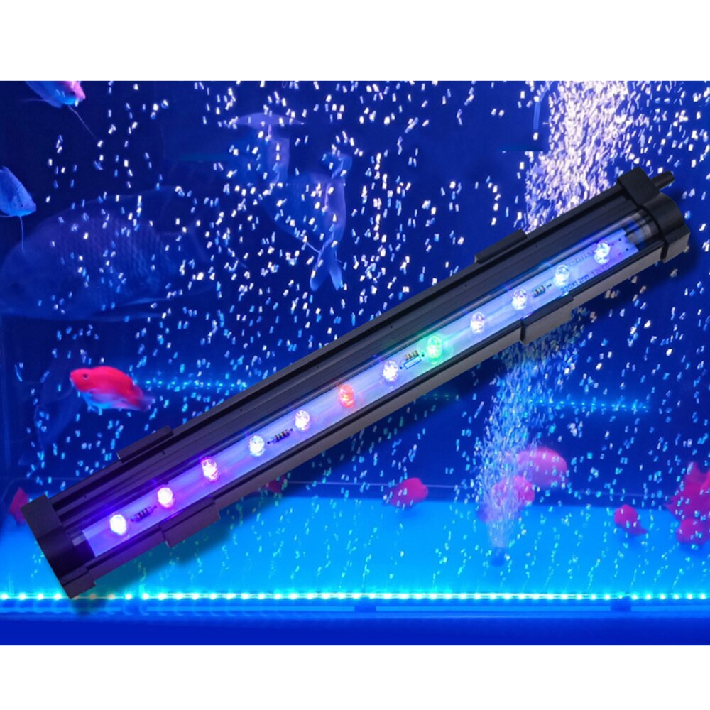 Aquarium Color Changing Bubble Lamp LED Diving Lamp Fish Tank Lamp DB-15 with Plug Black: Black