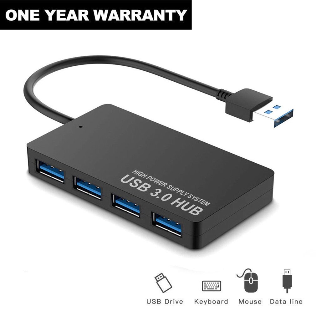 Ultra-thin 4-port USB3.0 HUB High Speed Indicator Light USB Hub For Multi-device Computer Laptop