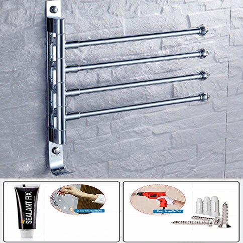 Bathroom Organizer Stainless Steel Container Shelf 360 Degree Rotation Towel Storae Rack Upscale Towel Rack: Green