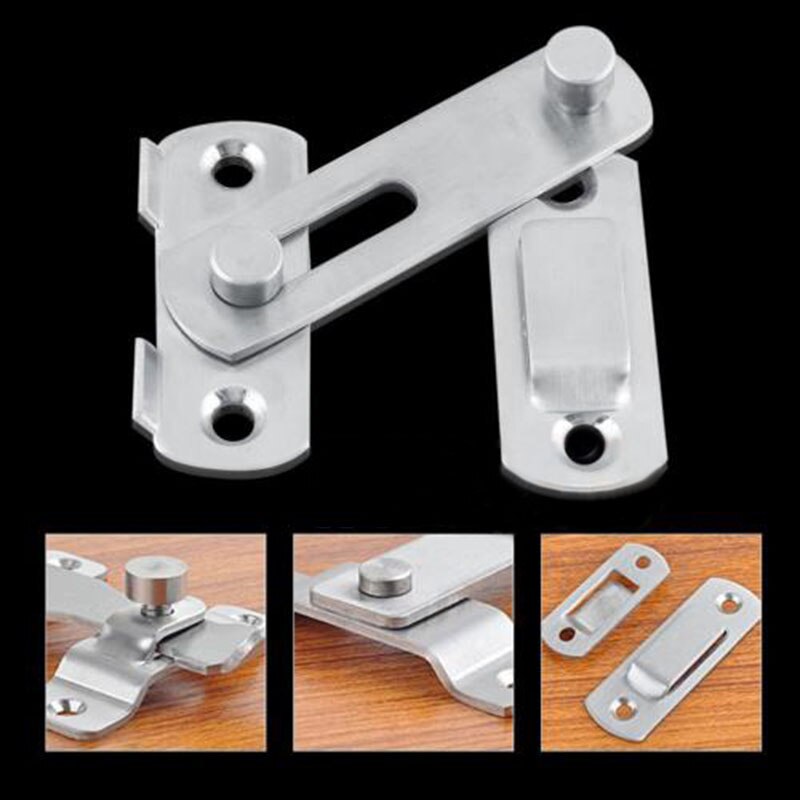 Safety Sliding Door Lock Buckle Secure tool Cabinet Stainless Steel Pet Hardware Barn