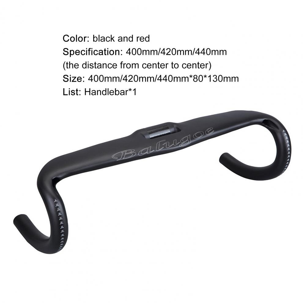 Balugoe Bicycle Bar Mountain Bike Bicycle Curved Handle Carbon Fiber Handle Integrated Bending Handl