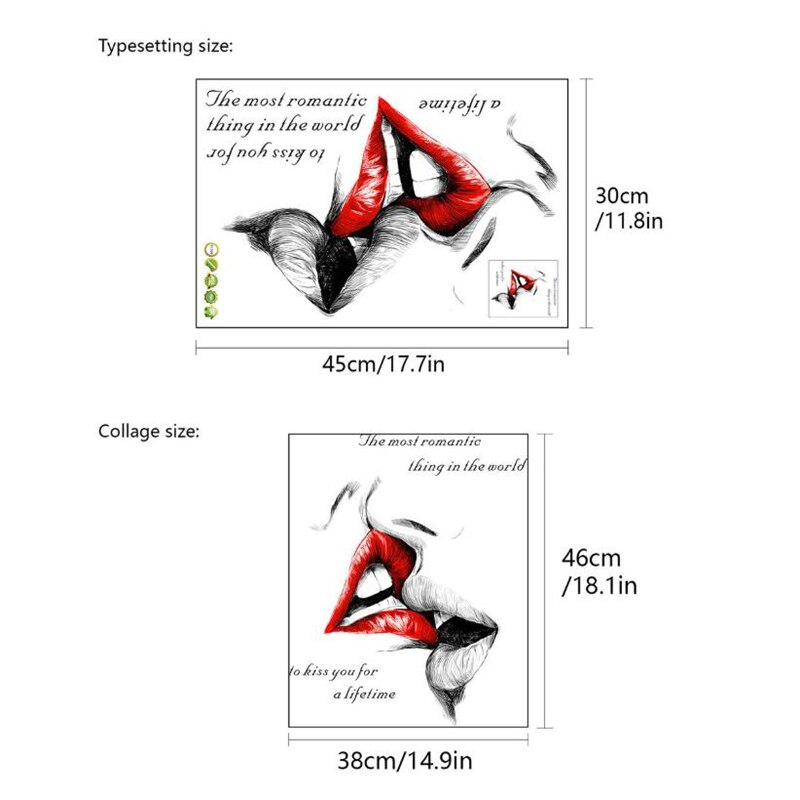 romantic kiss wall stickers bedroom living room wall wedding decoration door stickers modern art mural