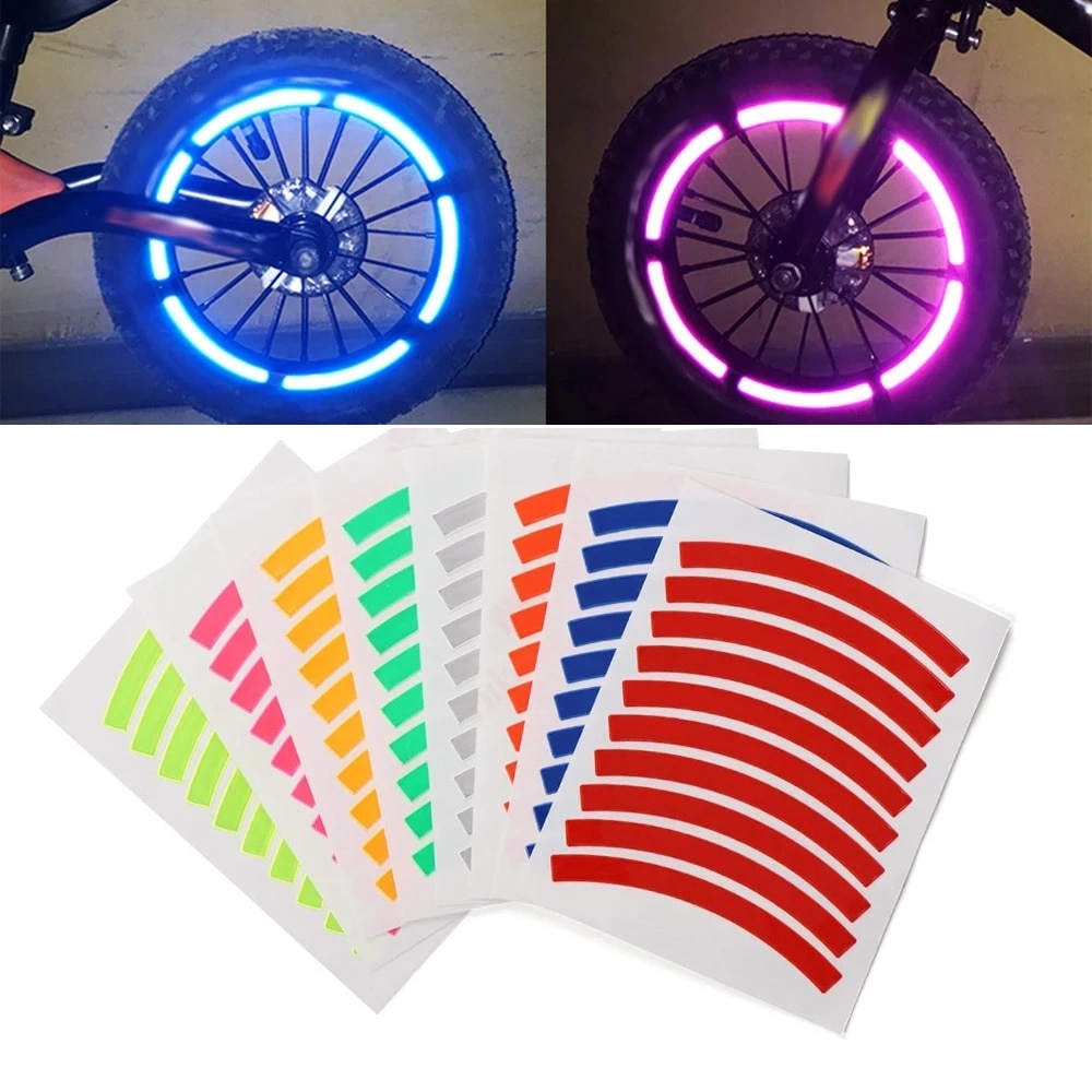 Calcomanías reflectantes para rueda de bicicleta de equilibrio para niños, pegatinas de seguridad, accesorios para bicicleta, 10 Uds.