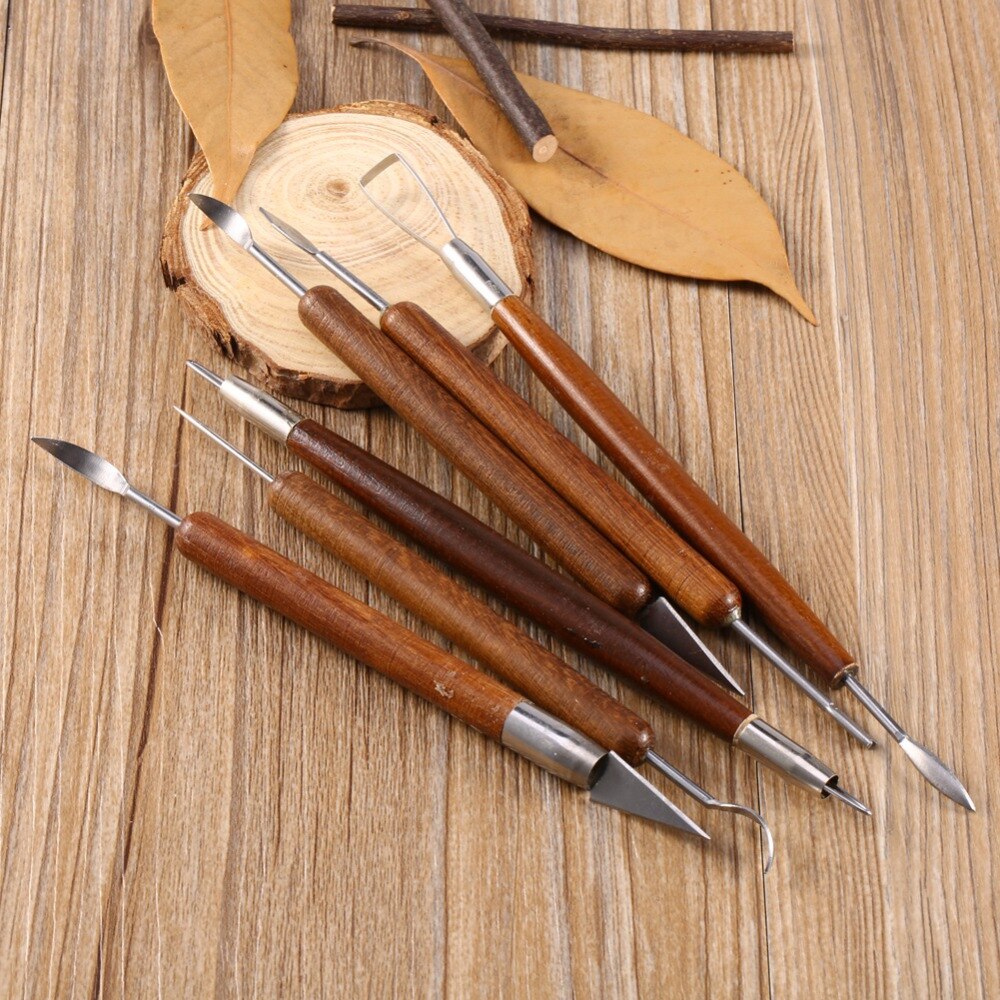 6pcs Clay Sculpting Set Wax Carving Pottery Tools Shapers Polymer Modeling
