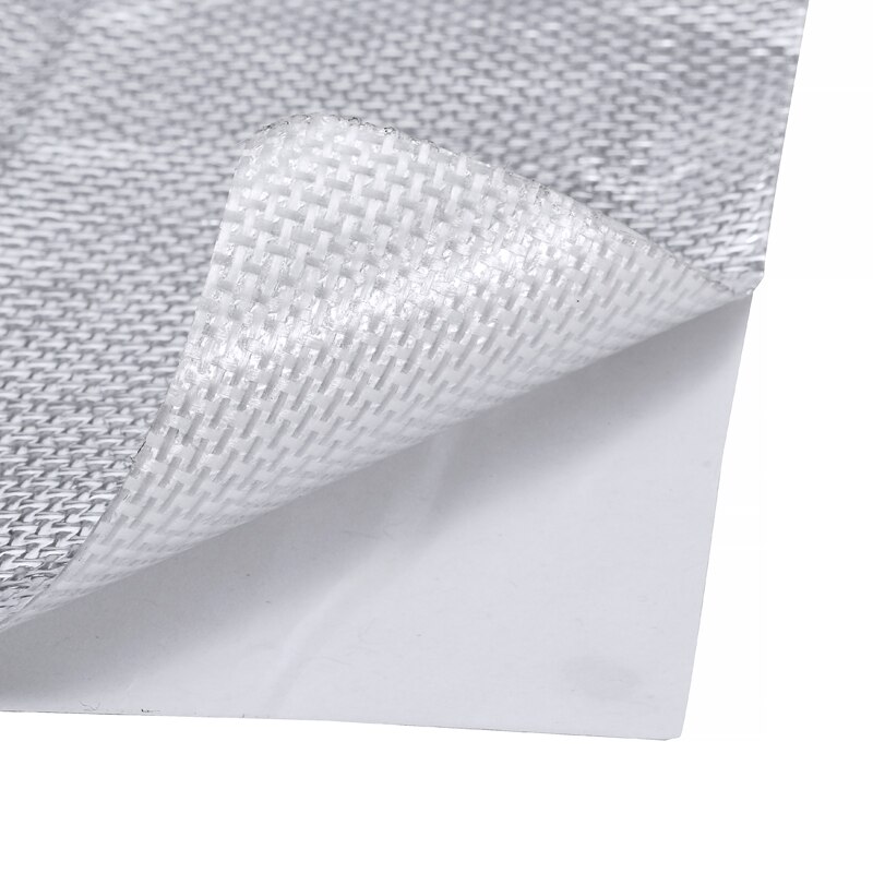 Heat Insulation Parts 1pc 0.2mm Thickness 12&quot;x24&quot; Heat Shield Barrier Aluminum Fiberglass Cloth With Adhesive Layer