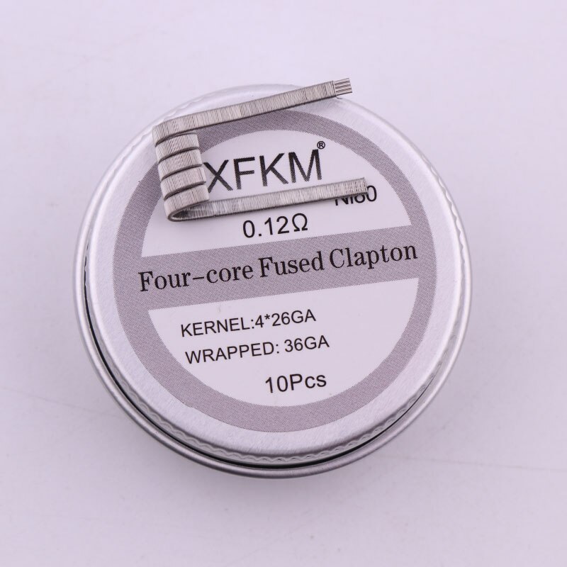 XFKM 10 pz/lotto Premade NI80 SS316L A1 Alien Fuso Clapton Prebuilt Bobina Nichelcromo Prebuilt Filo di Resistenza Al Calore Vape: 4-26-NI80-10