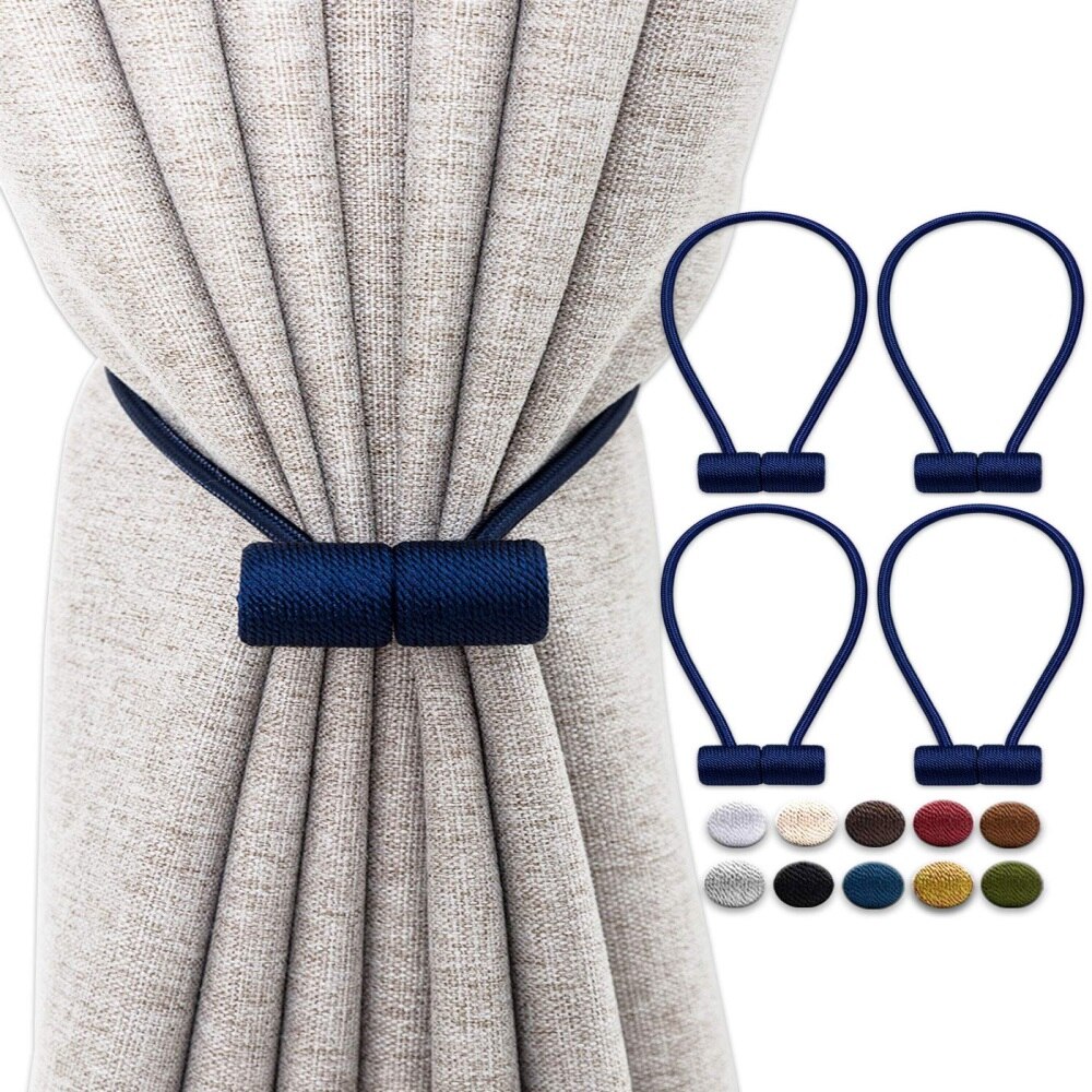 Magnetische Vorhang Raffhalter Gardinen Raffhalter Verbesserte 2 Pack 16 Zoll Dekorative Vorhang halte zurück Vorhang Clip Schnalle für Blackout: Marine Blau