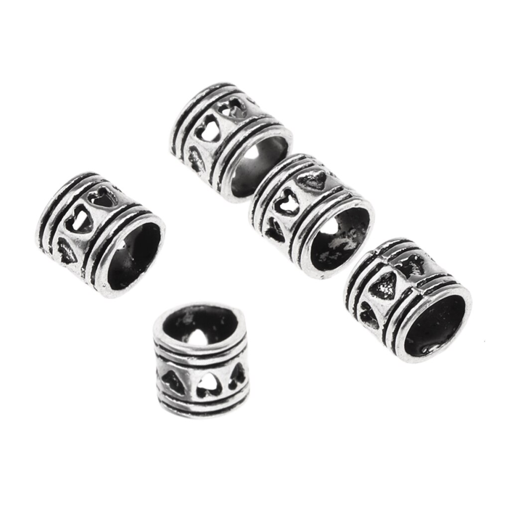 5Pcs Diy Dreadlocks Haar Kralen Viking Runen Kralen Haar Ringen Met Draad Trekken Haak Tool Voor Sieraden Maken Haar baard Ambachten