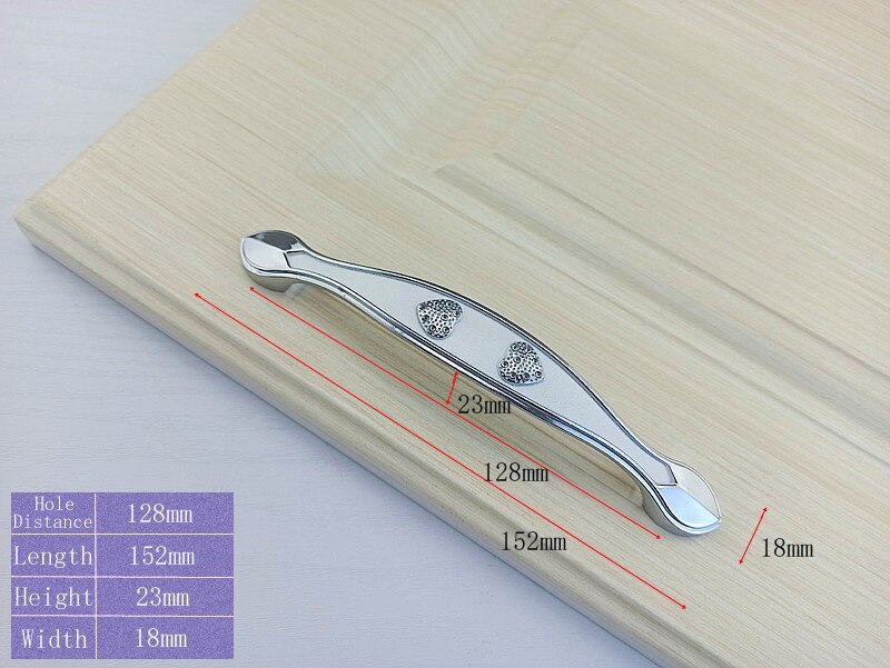 Simple Style Bowknot Handle Furniture Hardware Kitchen Cabinets Door Knobs Drawer Handle For Wardrobe Cupboard Dresser Pulls: Chrome-128mm B