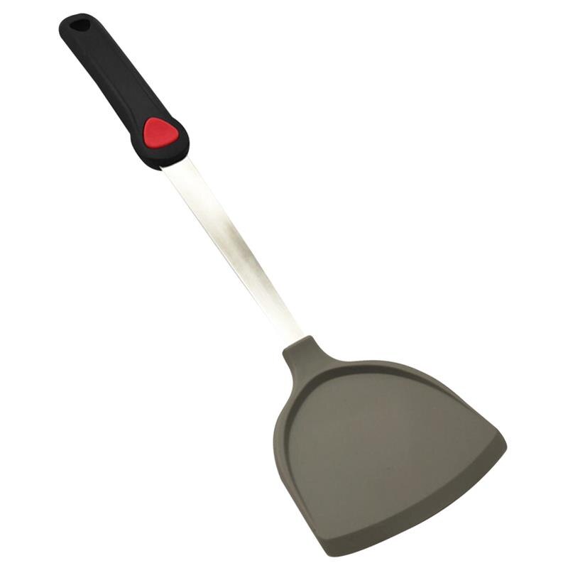 Beste Silikon Kochen Utensil Edelstahl Küche Kochen Utensil Silikon Nicht-Stock Große Kochen Utensil Küche Gerät: grau Schwarz Größe 2
