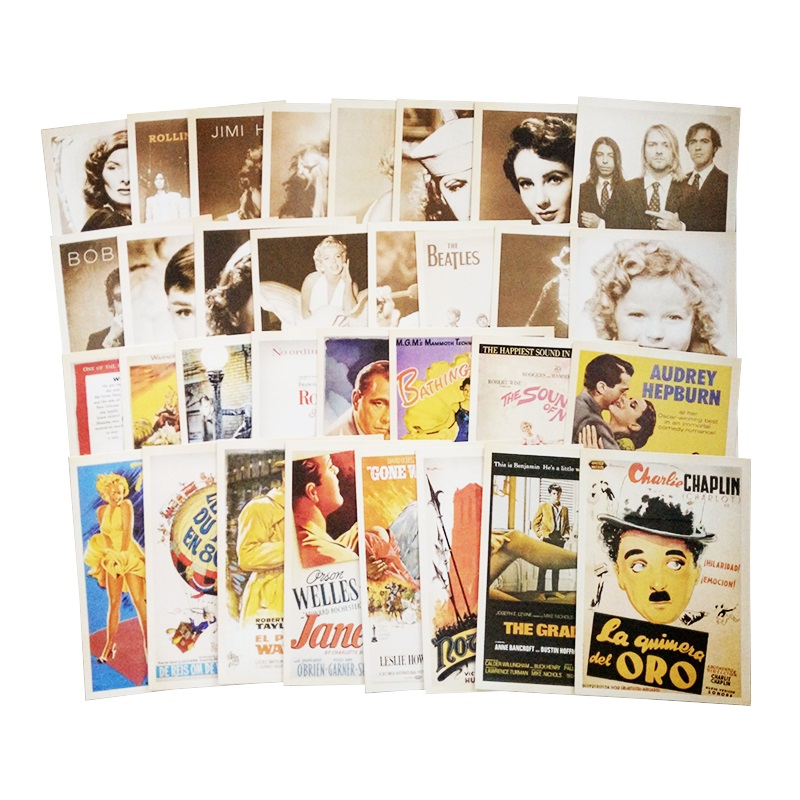Conjunto de 32 tarjetas de viaje Vintage con paisaje arquitectónico, set de tarjetas postales, tarjeta de de felicitación