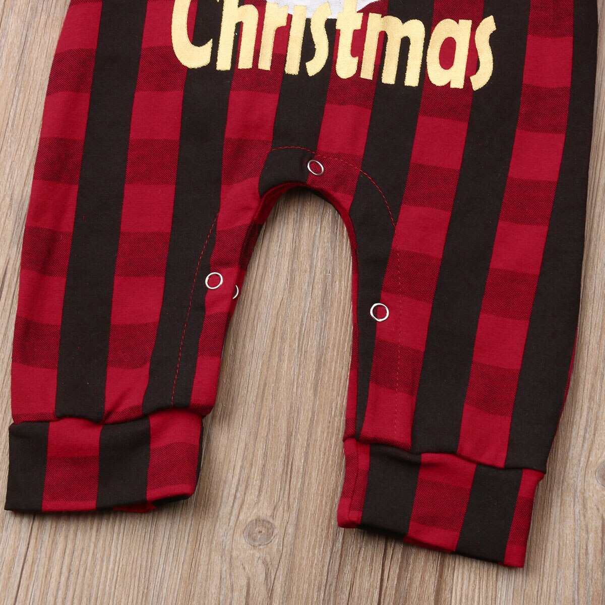 Natal da criança dos miúdos do bebê meninas meninos outono inverno macacão + chapéus 2 pçs santa impressão xadrez manga longa macacões macacão