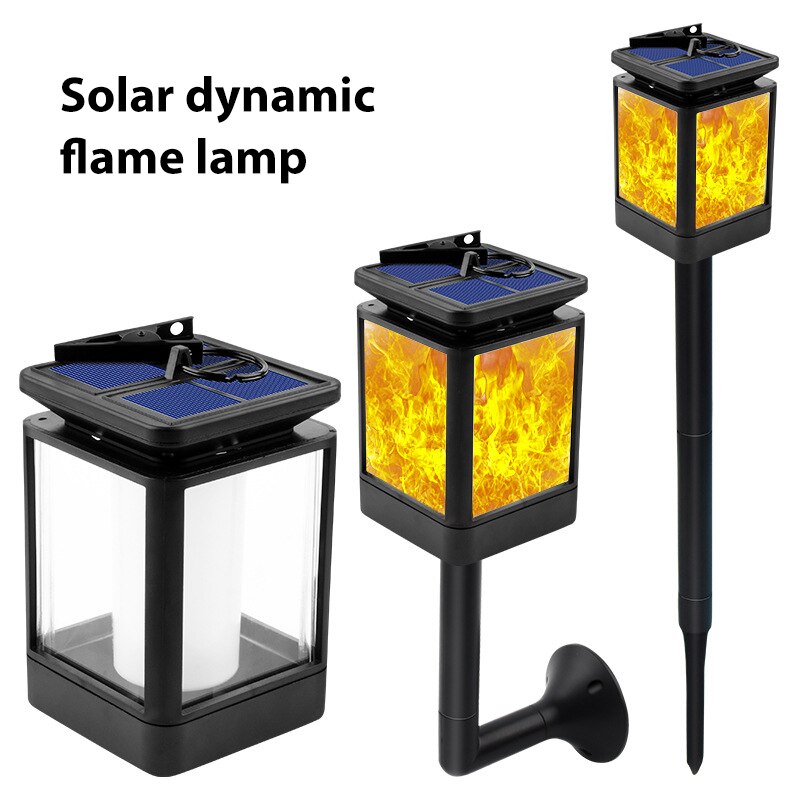 Led Solar Flame Lamp Outdoor Zaklamp Verlichting Waterdicht Landschap Gazon Lamp Dansen Flicker Verlichting Voor Huis Tuin Decor Vier Modi