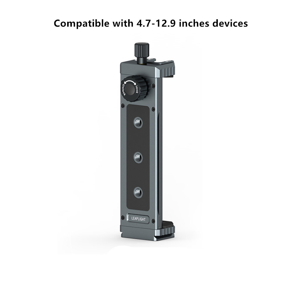 Tablet Holder Clamp Clip for iPad pro air mini 2 3 4 Universal Clip Tripod Mount for Iphone Smartphone Tablet Mic Led Light: black