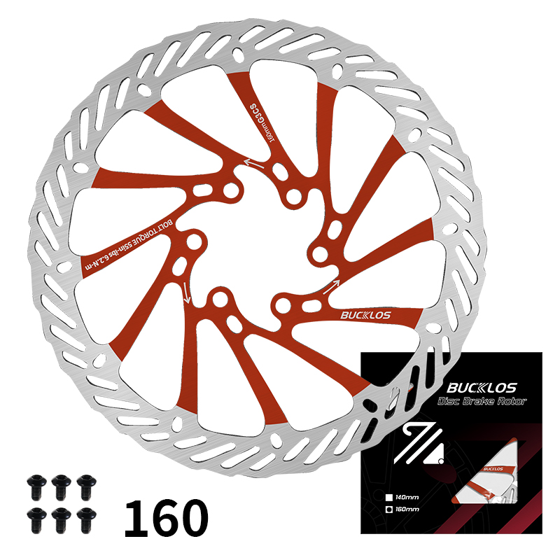 BUCKLOS G3CS Rotor 160MM 180MM 203MM Bicycle Disc Brake Rotor Bike Hydraulic Brakes Rotor High Strength Road MTB Rotors 160: Burgundy
