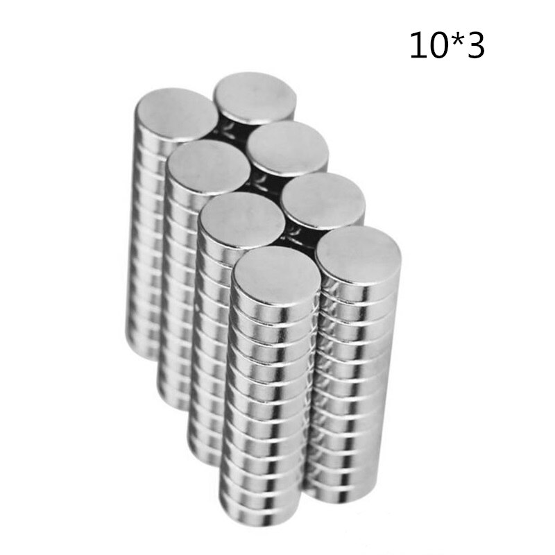 20 Stks/partij 10*1Mm 10*2Mm 10*3Mm 10*4Mm 10*5Mm N52 Diameter Neodymium Kleine Ronde Magneten Sterke Ndfeb Permanente Magneten