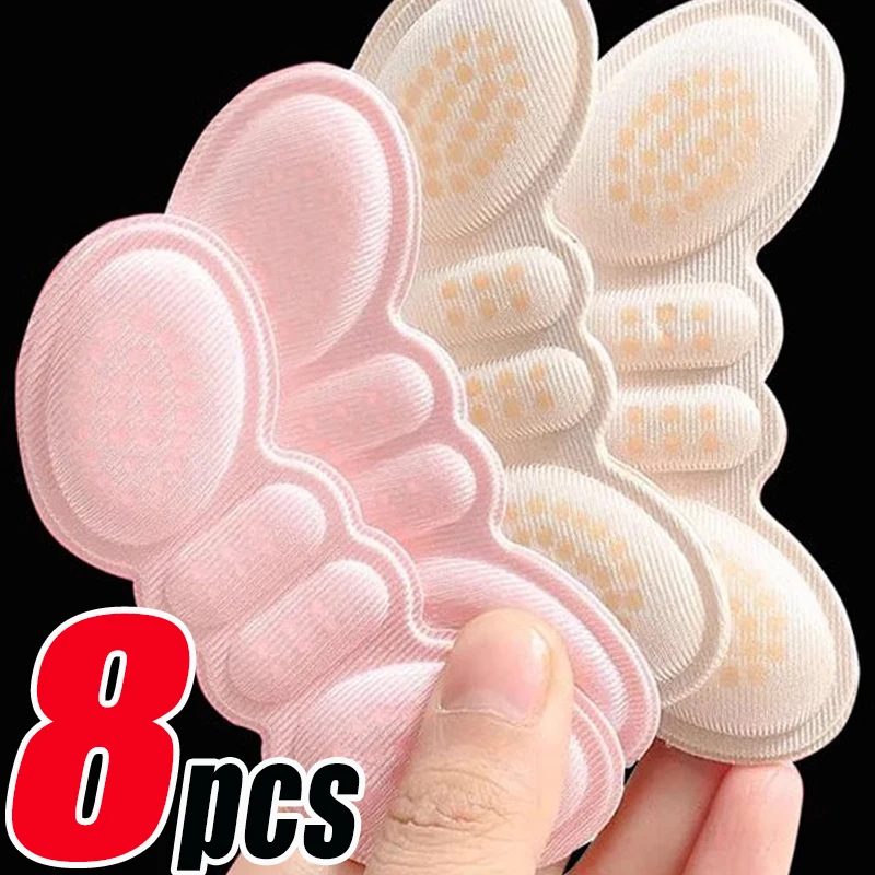 1/4 pares de almohadillas de inserciones de tacón alto, plantillas adhesivas antidesgaste de tamaño ajustable, pegatina protectora, alivio del dolor, cojín para zapatos para el cuidado de los pies