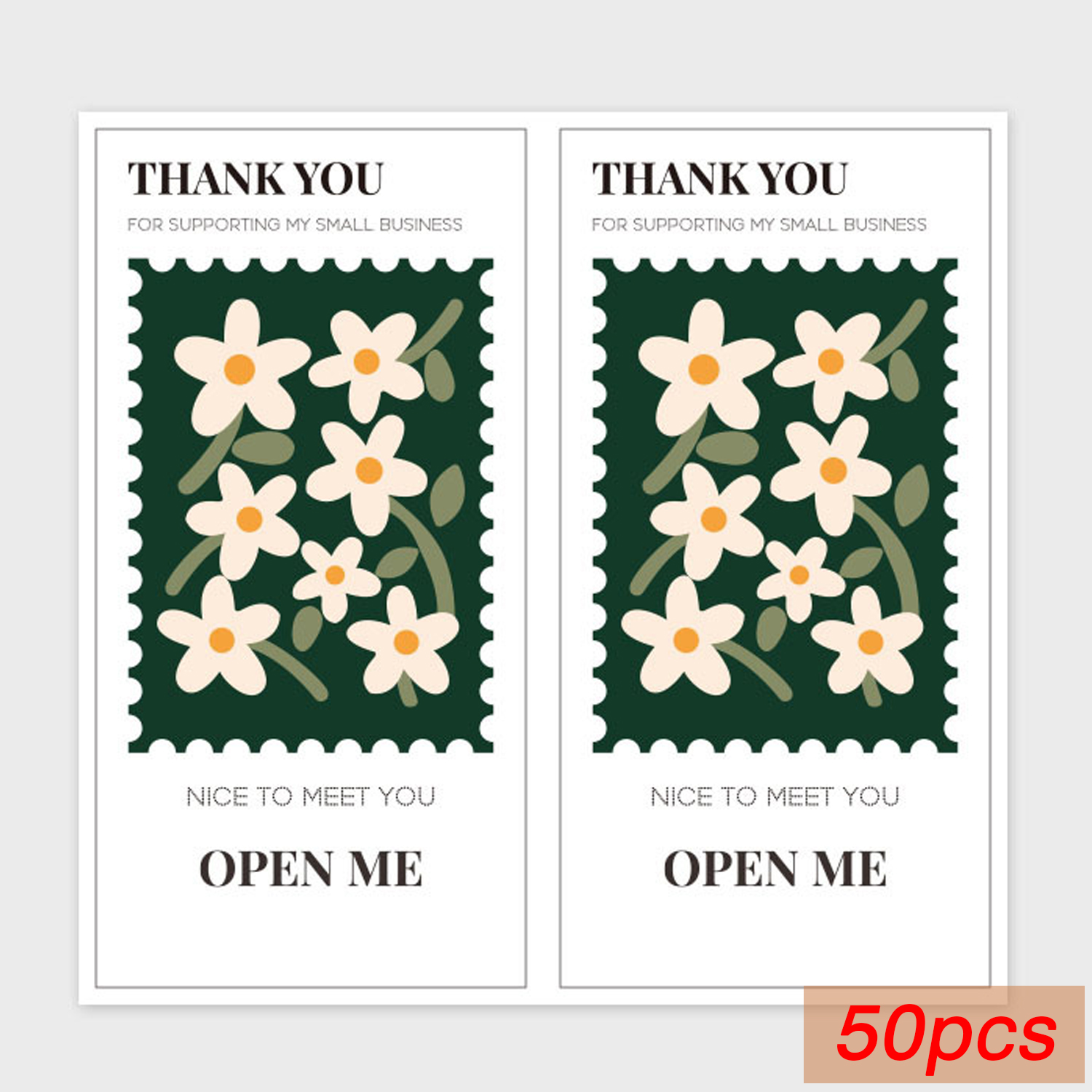 50 pezzi di adesivi di ringraziamento con fiori, etichette sigillanti per regali o adesivi decorativi per merci, adesivi sigillanti per imballaggi per piccole imprese: Oro