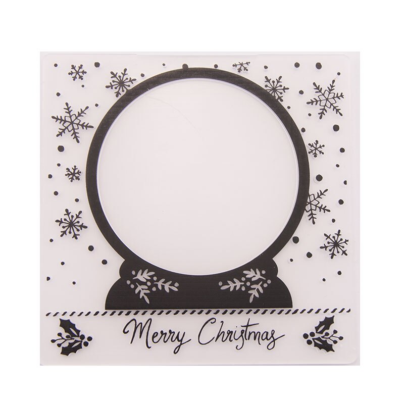 Plastic Crystal Ball Patroon Stencils Embossing Mappen Diy Scrapbooking Papieren Kaart Maken Voor Fotoalbum Kerst Decoratie: Default Title