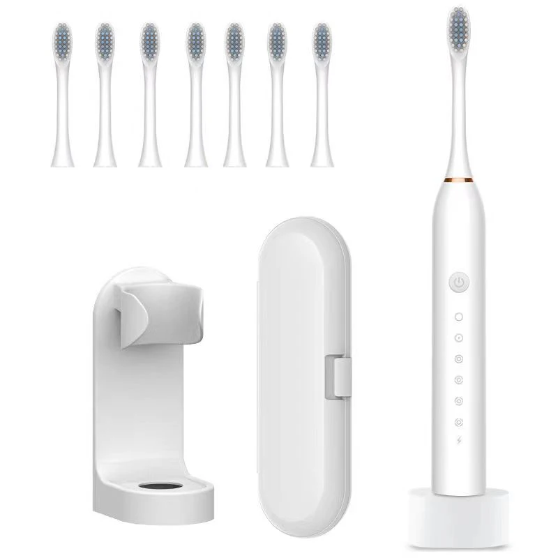 Xiaomi Mijia Electric Toothbrush Rechargeable USB 6 Mode Sonic Toothbrush IPX7 Waterproof Travel Box Holder replacement head: green