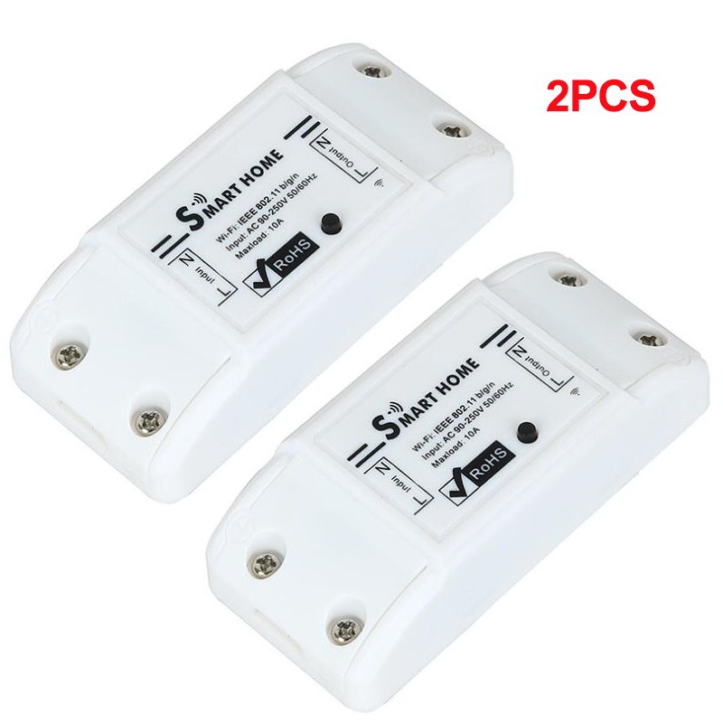 Tuya Smart Switch Wifi Smart Home Wireless Remote Control ON/OFF Timer DIY Switch Via Smart Life APP Work with Alexa Google Home: 2PCS Wifi Switch