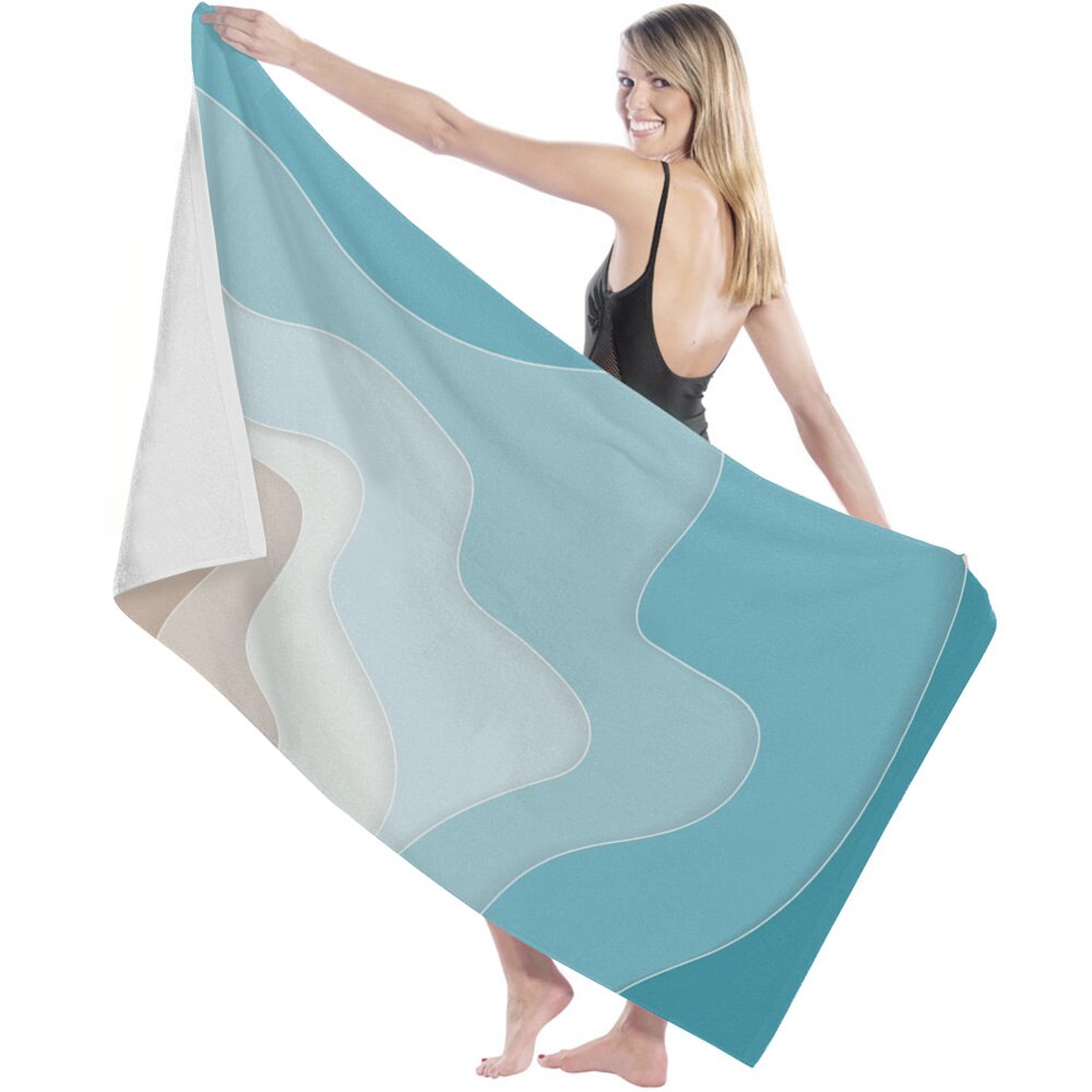 Waves Blue Sea Summer Theme Beach Bath Towel For Adults Home Essentials Summer Swimming Beach Towel Quickly Dry Face Towel