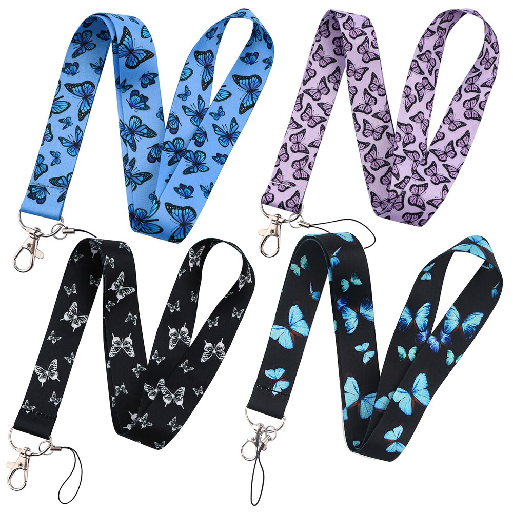 LX997 Schmetterling Schlüsselband Keychain Nacken Gurt für Schlüssel Ich würde Karte Halfter Schlüssel Schnur Hängen Seil Lariat Telefon Riemen Zubehör
