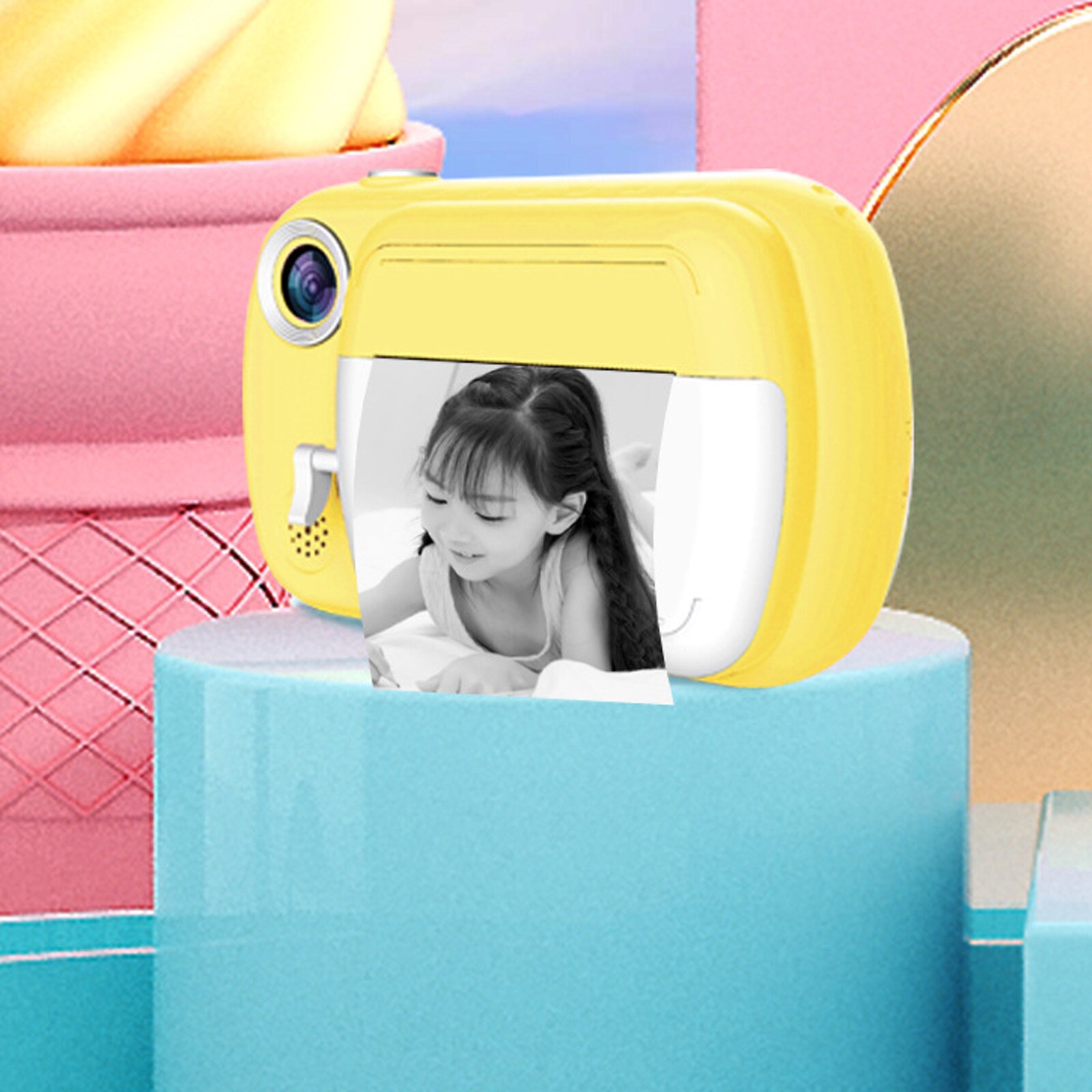 Mini Digital Polaroid kids camera toy камера 1080P Instant Print Camera best for Girls Boys juguetes para niños фотоаппарат: Gray