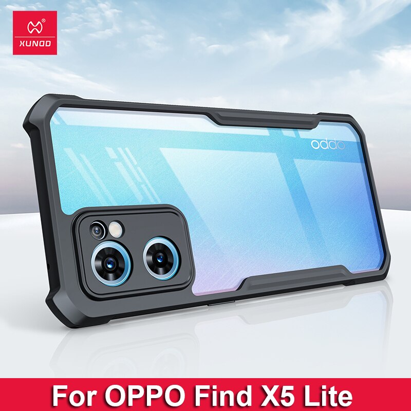 Para Find x5 pro caso, xundd caso à prova de choque para oppo encontrar x5 lite caso transparente pára-choques capa de telefone impressão digital livre capa: For Find X5 Lite