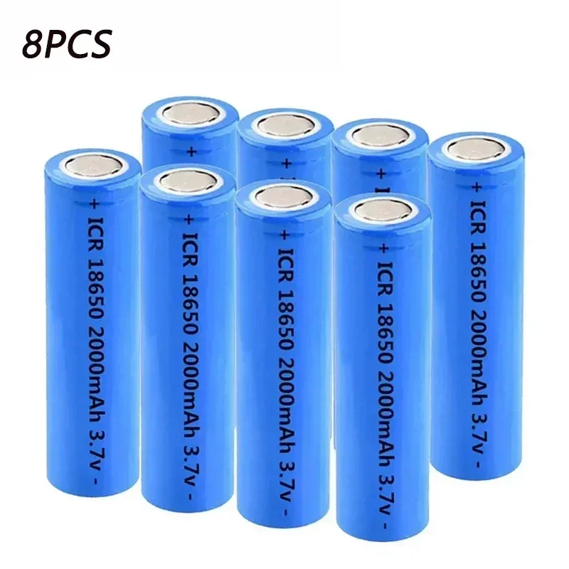 ICR18650 3.7V 2000mAh Battery 18650 Rechargeable Battery Li-ion Lithium Batteries For Power Bank Torch: SKY BLUE