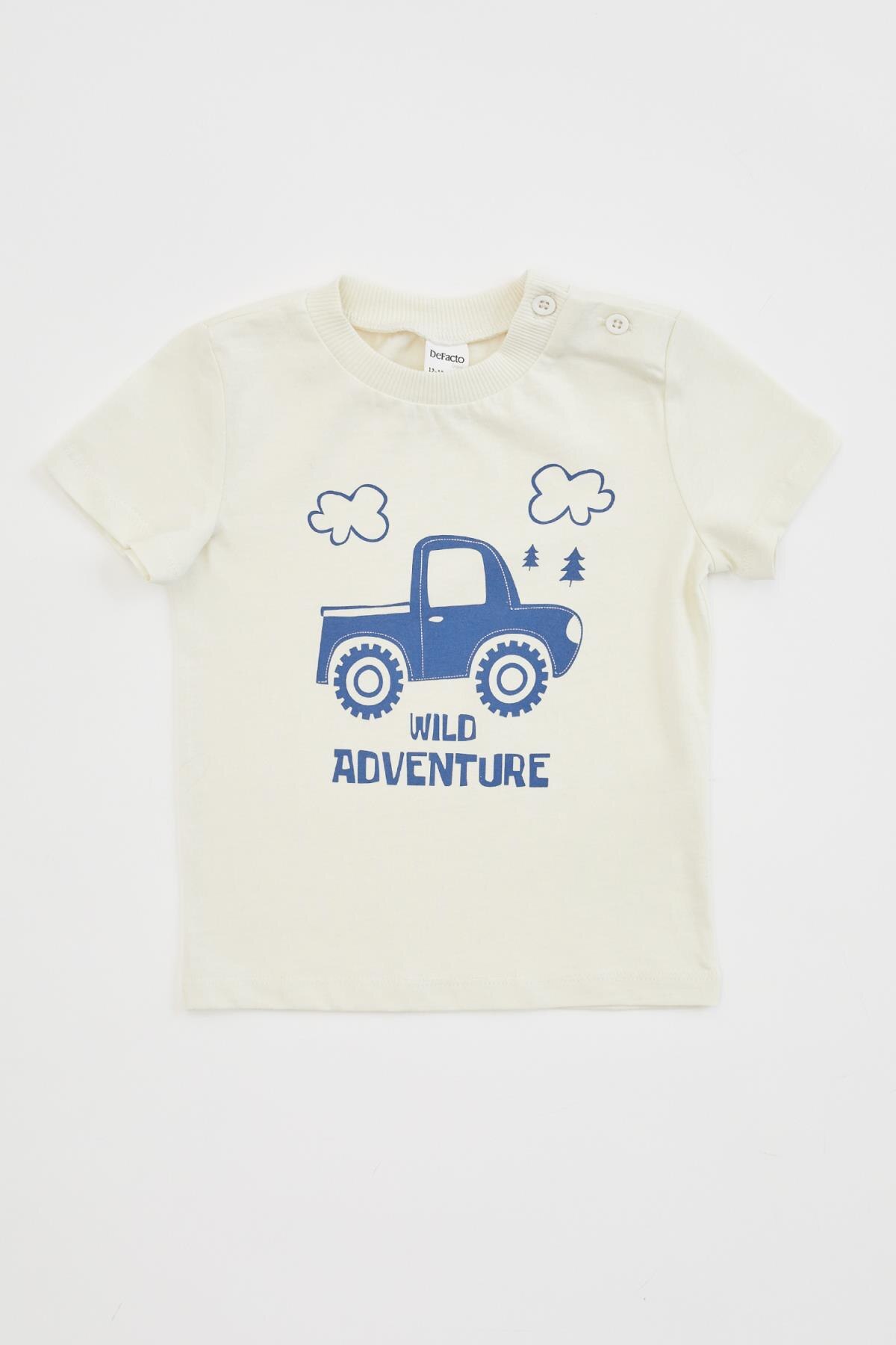 Defacto Zomer Babyboy Tops & Tees Baby Boy Wild Avontuur Gedrukt T-shirt Gebreide Esthetiek -R4673A220HS: 18 24 MONTHS