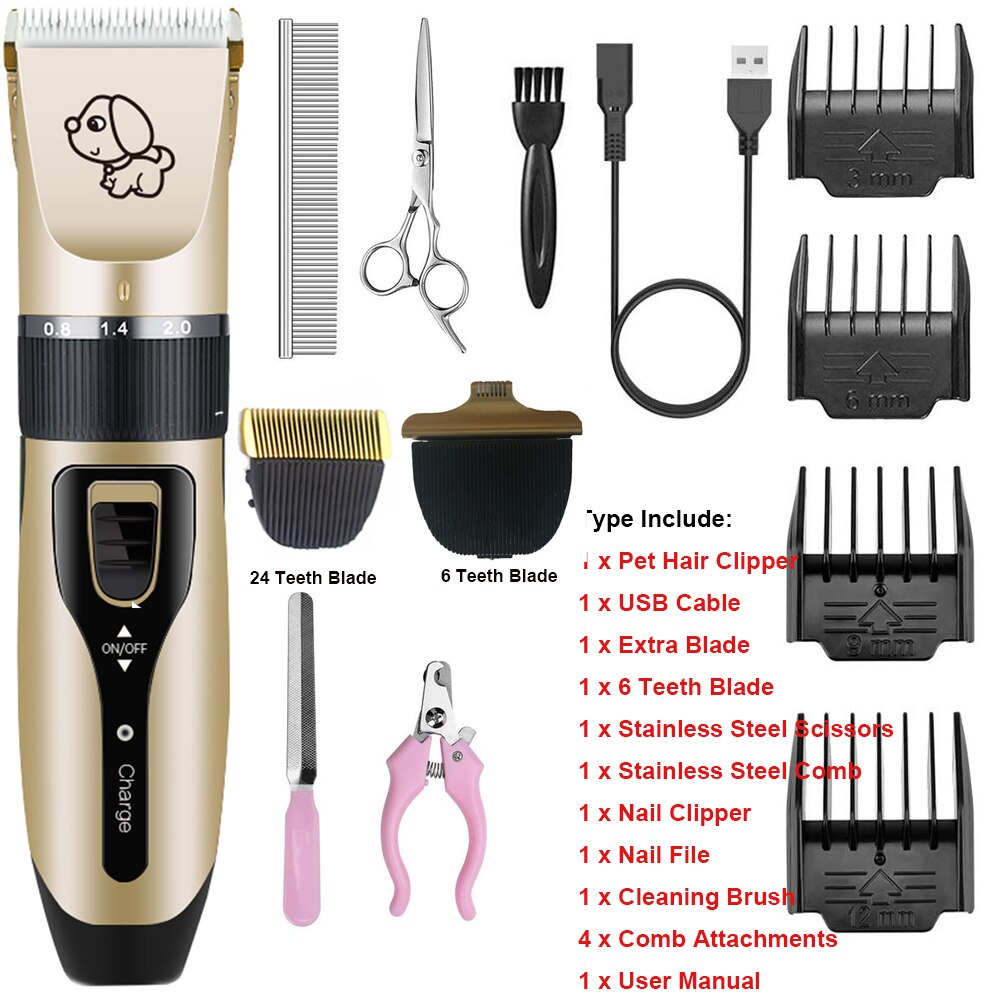 Elektrische Hond Haar Trimmer Usb Opladen Huisdier Tondeuse Oplaadbare Low-Noise Kat Hair Remover Grooming Haar Snijder Machine: Type G
