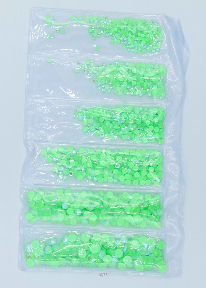 Mezcla luminosa fluorescente SS6-SS20, diamantes de imitación de neón sin fijación por calor, decoraciones eléctricas noctilucentes para decoración de uñas: 2MM / Transparente