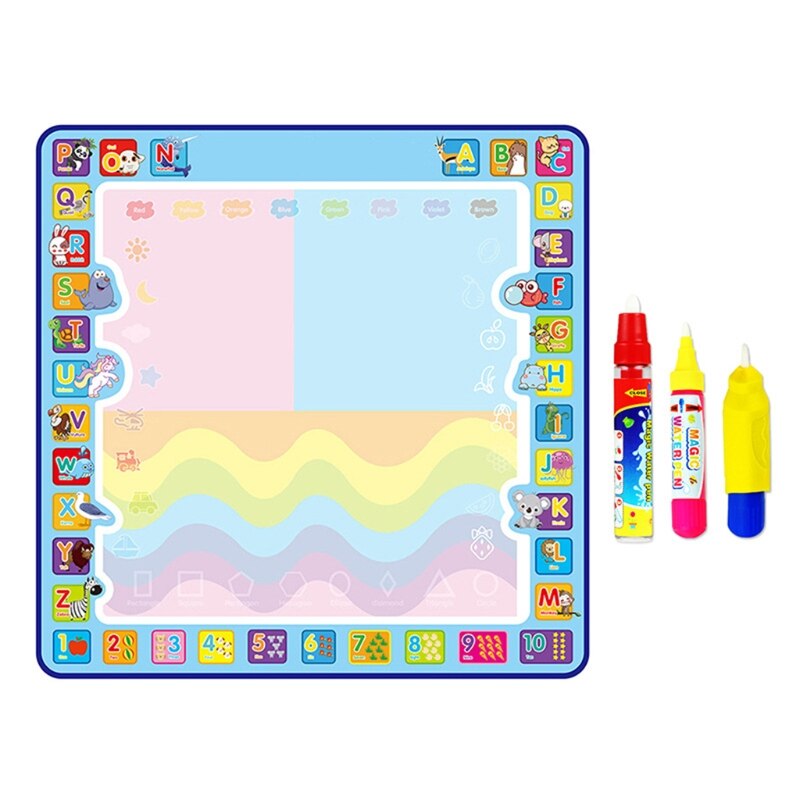 Early Educational Water Color Mat DIY Premium Soft Pad for Toddlers Early Education Supplies: black