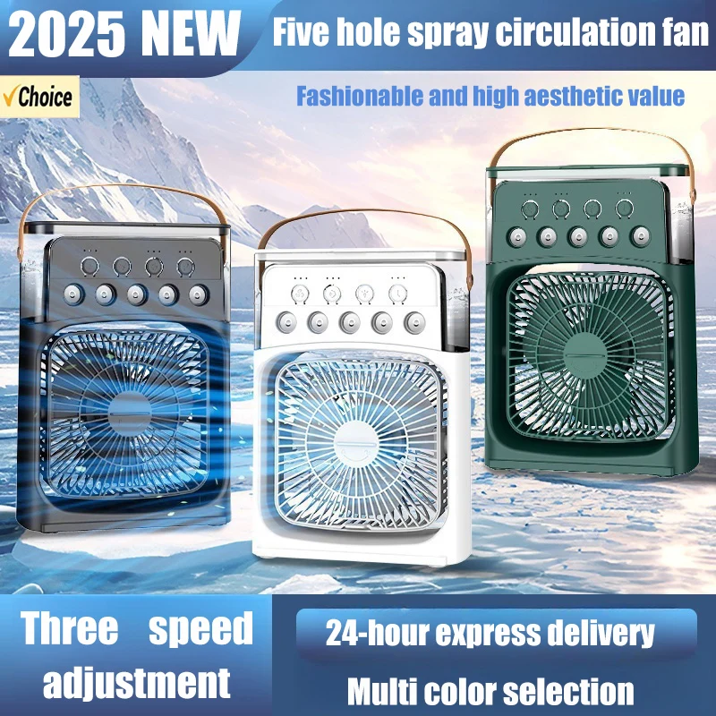 Mini humidificador portátil 3 en 1 con ventilador enfriador de aire de CA con luz LED para el hogar, oficina, dormitorio, Camping, refrigeración