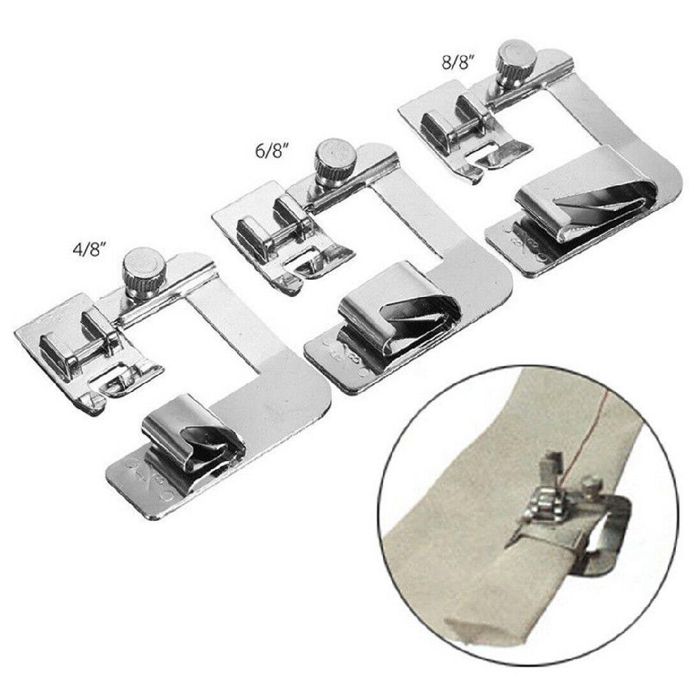 3pcs/lot Sewing Machine Foot Presser Rolled Hem Feet Set for Brother Singer Sewing Accessories