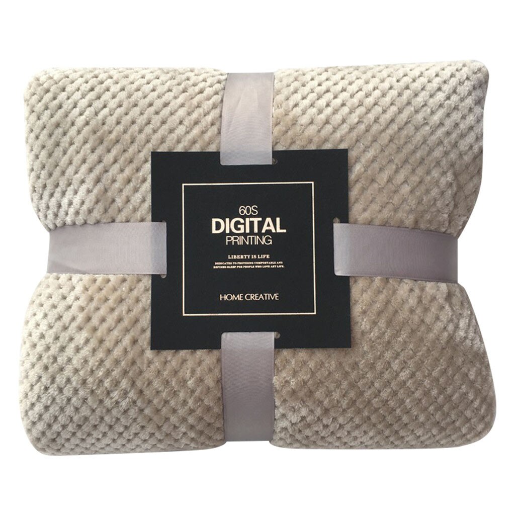 Home textile products Soft Warm Plaid Fleece Bed Blanket Large Mesh Flannel Blankets Thick Breathable для дома room decor: Yellow  / L